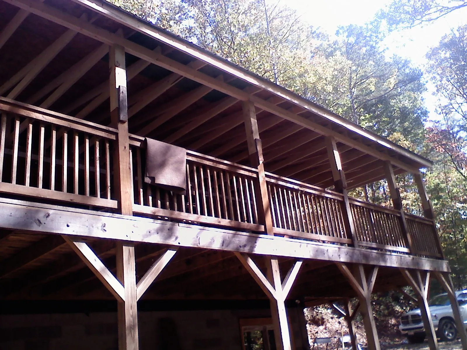 Timber framing under a new elevated porch and deck — Roof Leak Repair in Pacific by Roofing Brothers